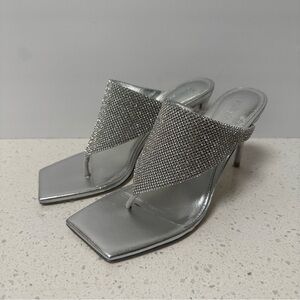 CULT GAIA RHINESTONE JASMIN HEELS SILVER 37